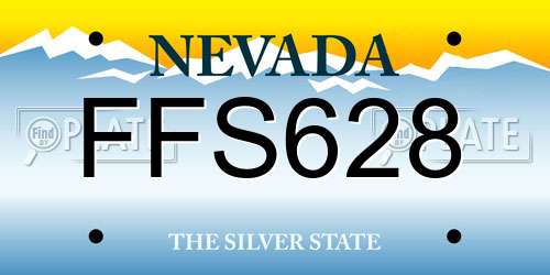 FFS628 Nevada License Plate