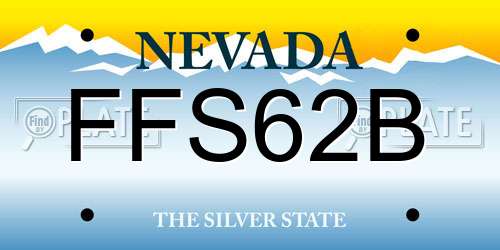 FFS62B Nevada License Plate