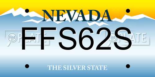 FFS62S Nevada License Plate