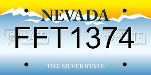 FFT1374 Nevada License Plate