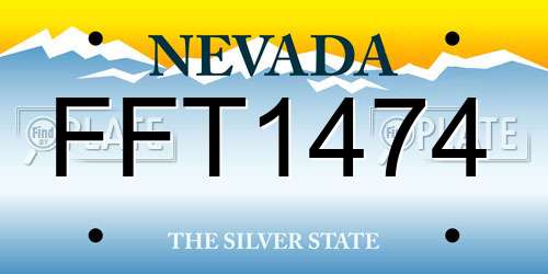 FFT1474 Nevada License Plate