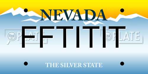 FFTITIT Nevada License Plate