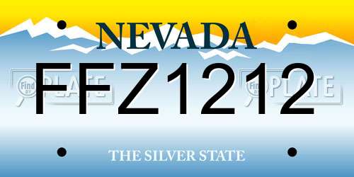 FFZ1212 Nevada License Plate