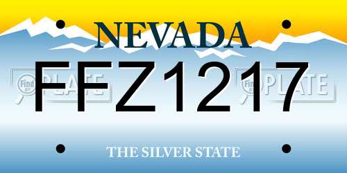 FFZ1217 Nevada License Plate