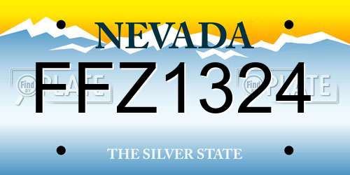 FFZ1324 Nevada License Plate