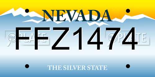 FFZ1474 Nevada License Plate