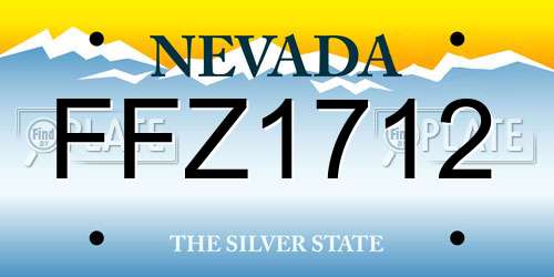 FFZ1712 Nevada License Plate