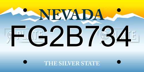 FG2B734 Nevada License Plate