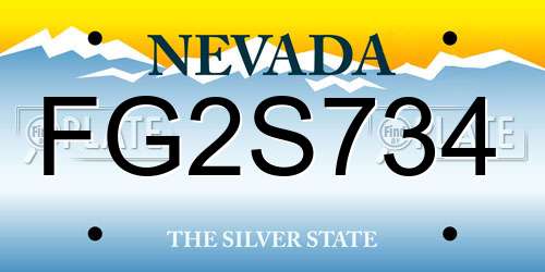 FG2S734 Nevada License Plate
