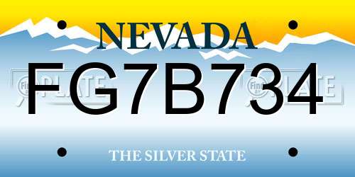FG7B734 Nevada License Plate
