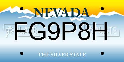 FG9P8H Nevada License Plate