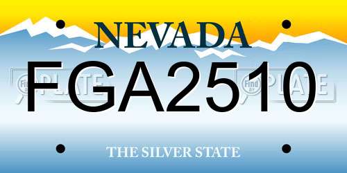 FGA2510 Nevada License Plate