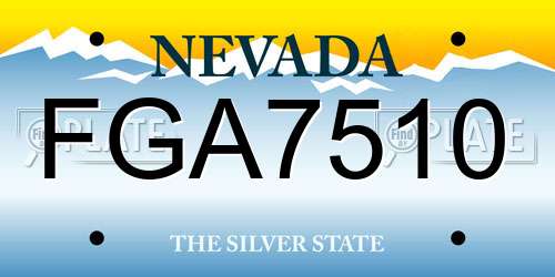 FGA7510 Nevada License Plate