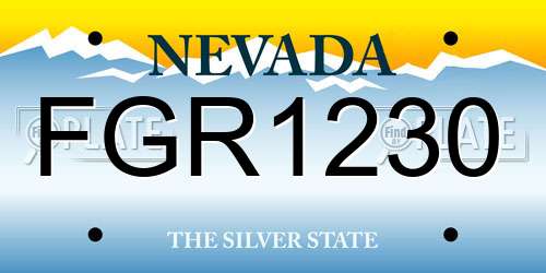 FGR1230 Nevada License Plate