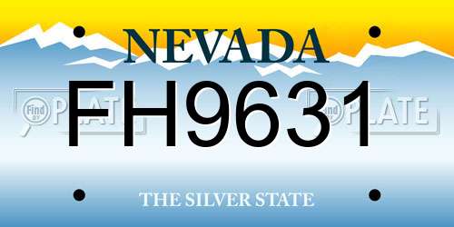 FH9631 Nevada License Plate