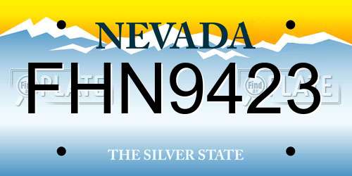FHN9423 Nevada License Plate