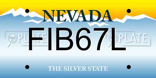 FIB67L Nevada License Plate