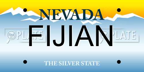 FIJIAN Nevada License Plate