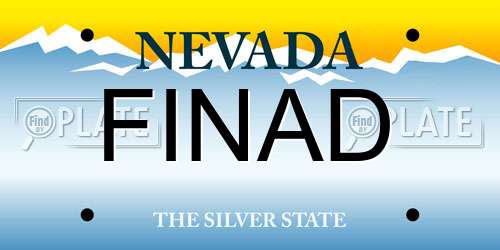 FINAD Nevada License Plate