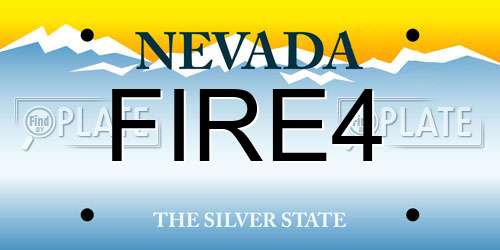 FIRE4 Nevada License Plate