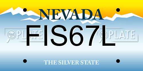 FIS67L Nevada License Plate