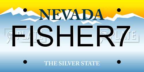 FISHER7 Nevada License Plate