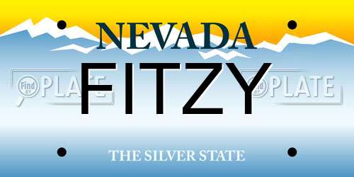 FITZY Nevada License Plate
