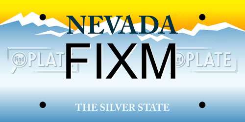 FIXM Nevada License Plate