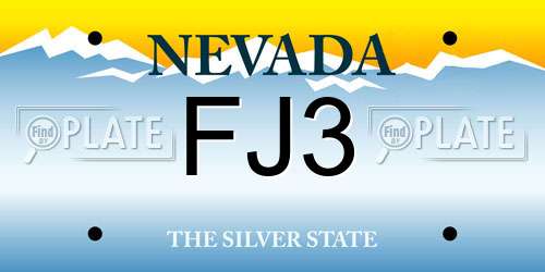 FJ3 Nevada License Plate