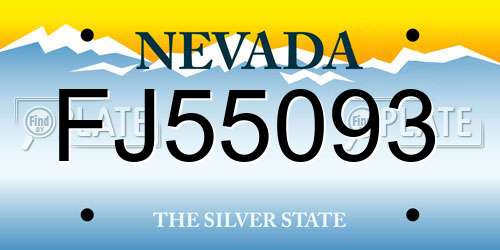 FJ55093 Nevada License Plate