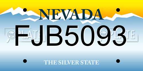 FJB5093 Nevada License Plate