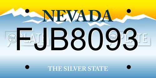 FJB8093 Nevada License Plate
