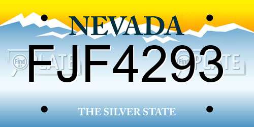 FJF4293 Nevada License Plate