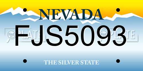 FJS5093 Nevada License Plate
