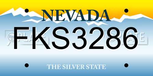 FKS3286 Nevada License Plate