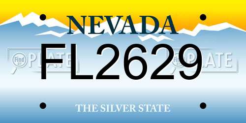 FL2629 Nevada License Plate