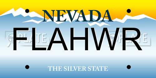 FLAHWR Nevada License Plate