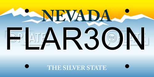 FLAR3ON Nevada License Plate