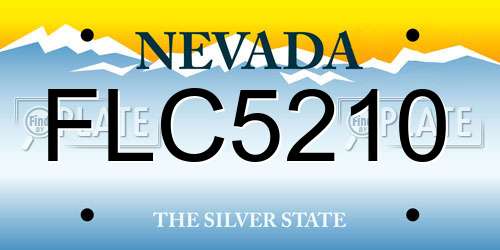 FLC5210 Nevada License Plate