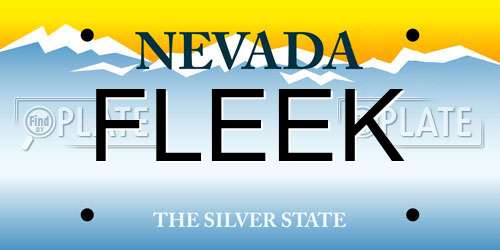 FLEEK Nevada License Plate
