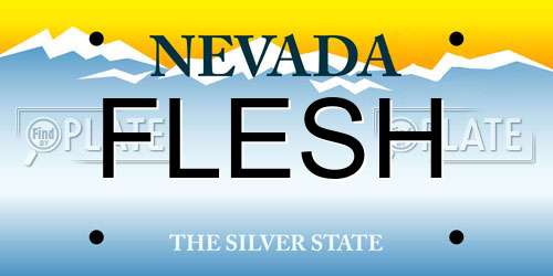 FLESH Nevada License Plate