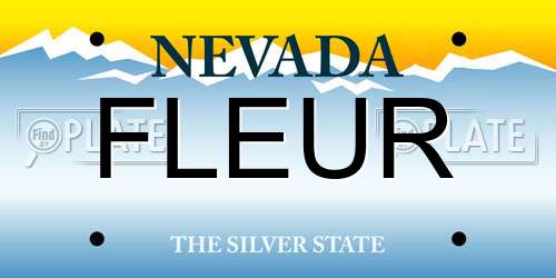 FLEUR Nevada License Plate