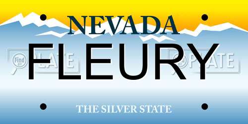FLEURY Nevada License Plate