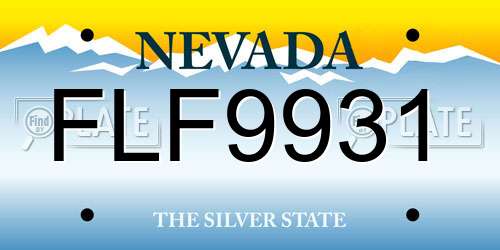 FLF9931 Nevada License Plate