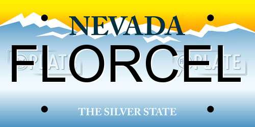FLORCEL Nevada License Plate