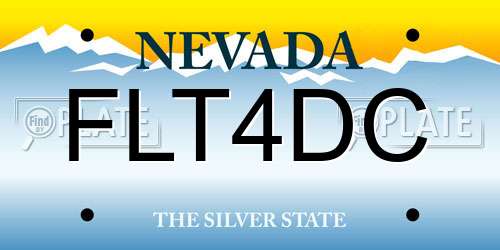FLT4DC Nevada License Plate