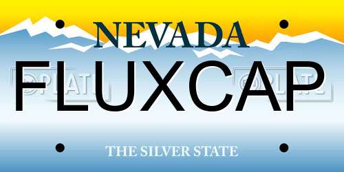 FLUXCAP Nevada License Plate