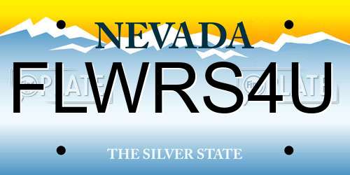 FLWRS4U Nevada License Plate