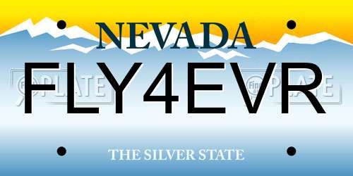 FLY4EVR Nevada License Plate
