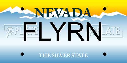 FLYRN Nevada License Plate